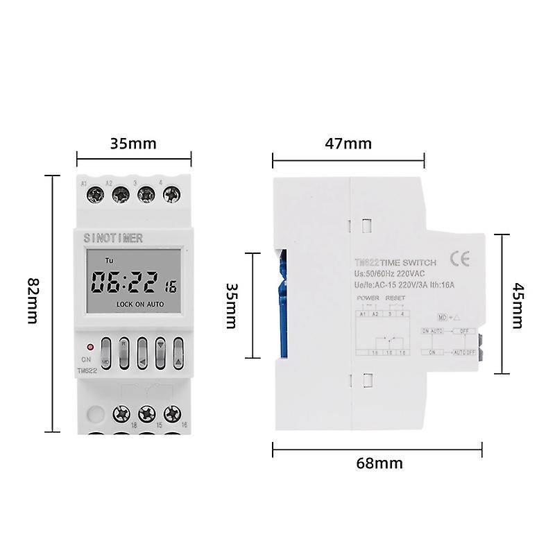 TM622 1 Second Interval Big LCD Display Programmable Timer Switch Digital Time Relay Electronic Ligh