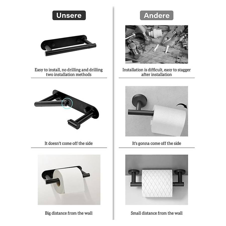 Toilet Paper Holder,Adhesive Toilet Paper Holder Tissue Holder for Bathroom Wall Mounted or Self-Adh