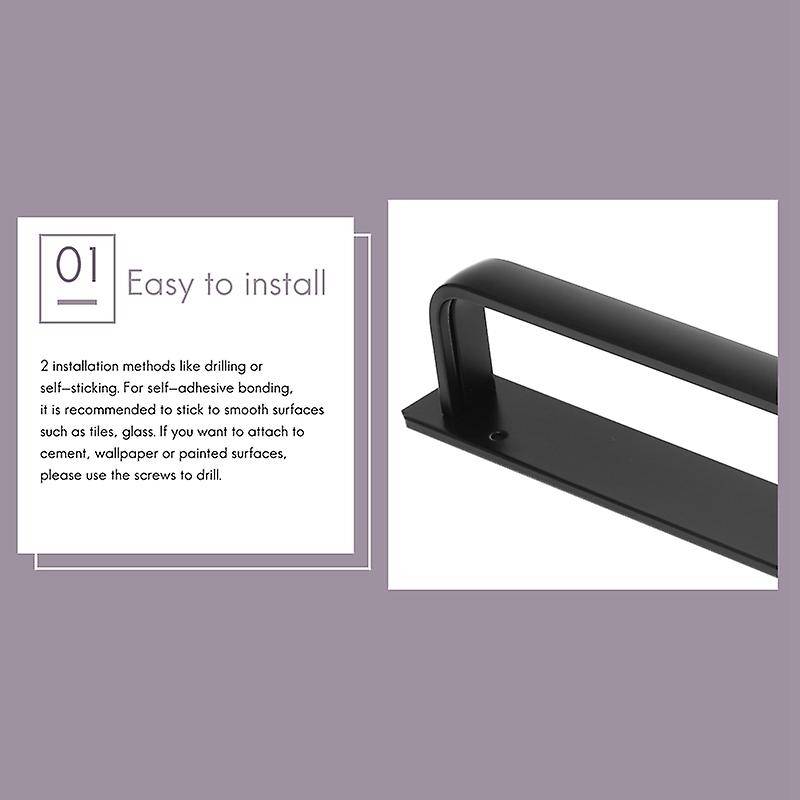 Towel Holder without Drilling,tea Towel Rail Aluminum Black,adhesive Bath Towel Holder for The Bath
