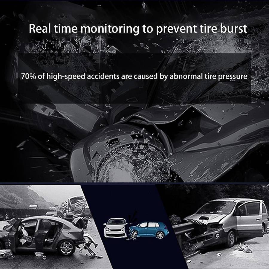 TPMS Solar Tire Pressure Monitoring System TPMS Car Tyre Pressure Monitor External Sensor Universal