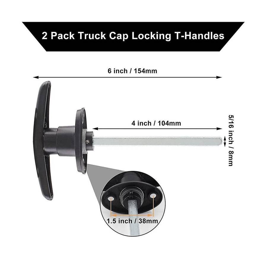 Truck Cap Locking T-handles Campers Topper Lock, Campers Shell Locks and Keys T-handle Canopy Repla