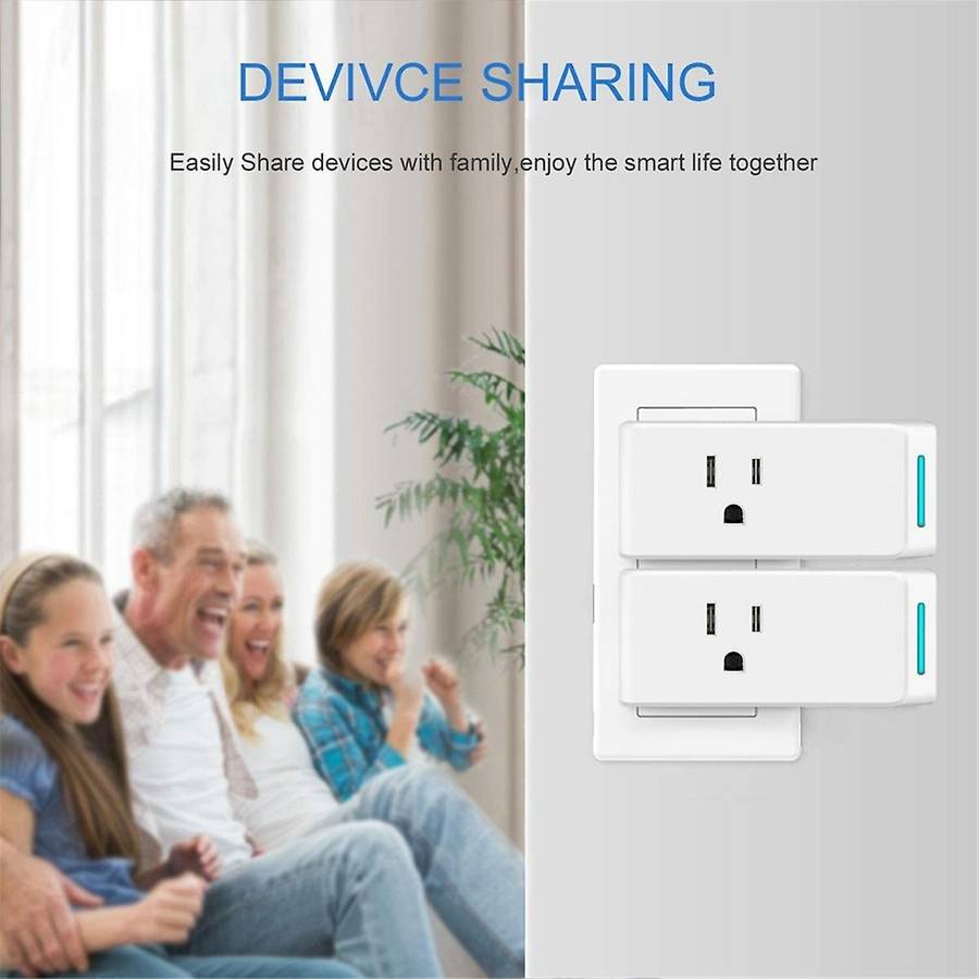 Tuya Wifi Smart Socket Appliances Timing Function with 2 Usb Ports App Work for Alexa Google Home V