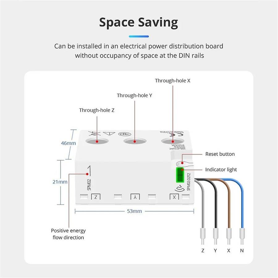 Tuya Zigbee 3 Phase Energy Meter Power Monitoring Real-Time Measure Consumption 63A Tuya Zigbee Hub
