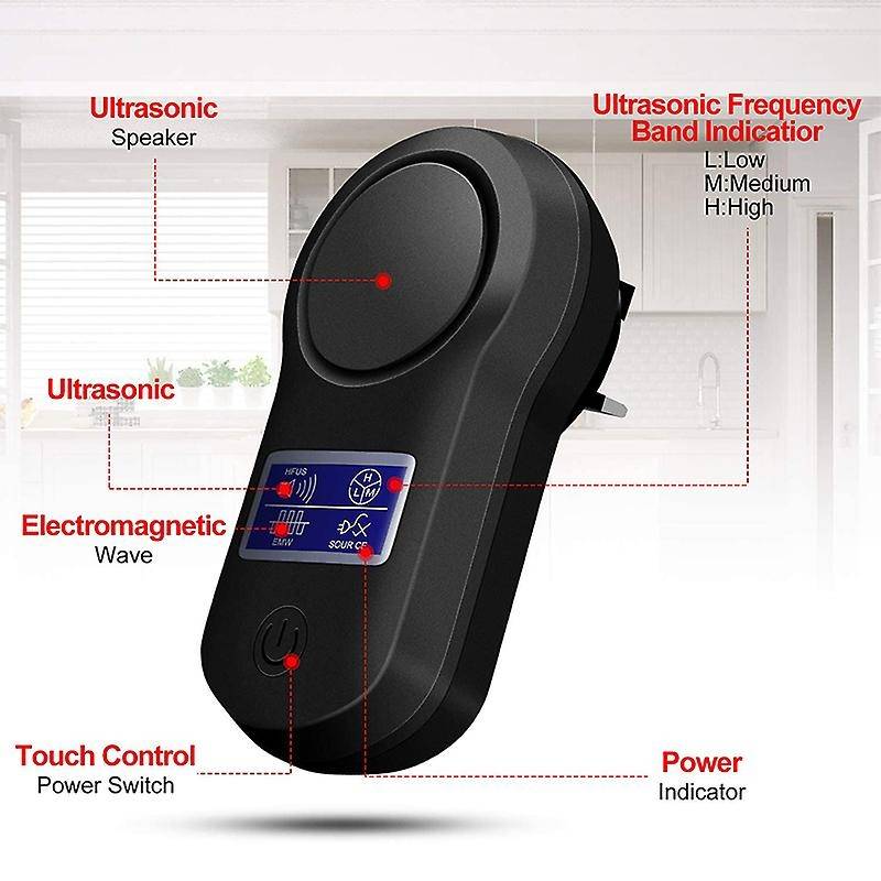 Ultrasonic Pest Repeller Indoor in Pest Anti with LCD Screen UK Plug
