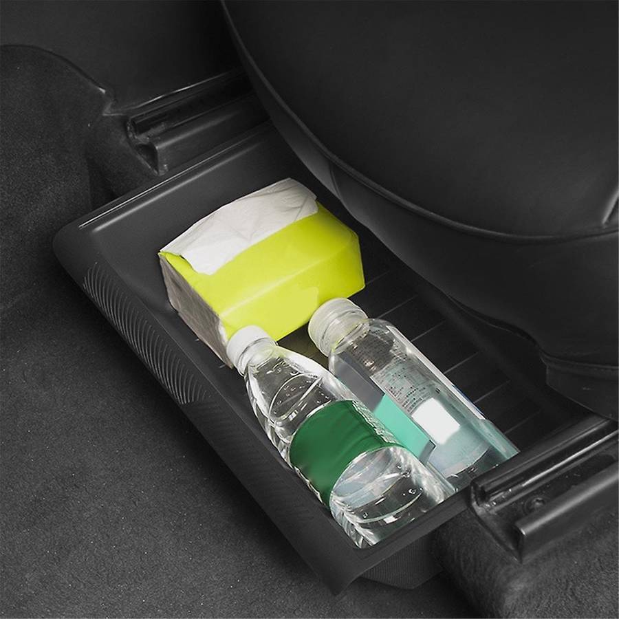Under Seat Storage Box with Cover for Model Y 2017-2024 Center Console Organizer Bins Front Backsea