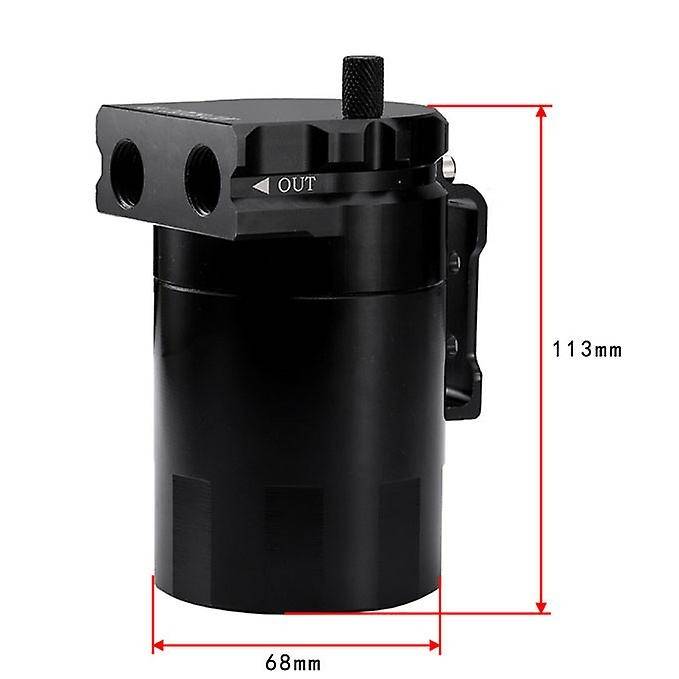Universal 300Ml Oil Catch Can Tank Polish Baffled Engine Air Oil Separator Tank Reservoir Kit-Black