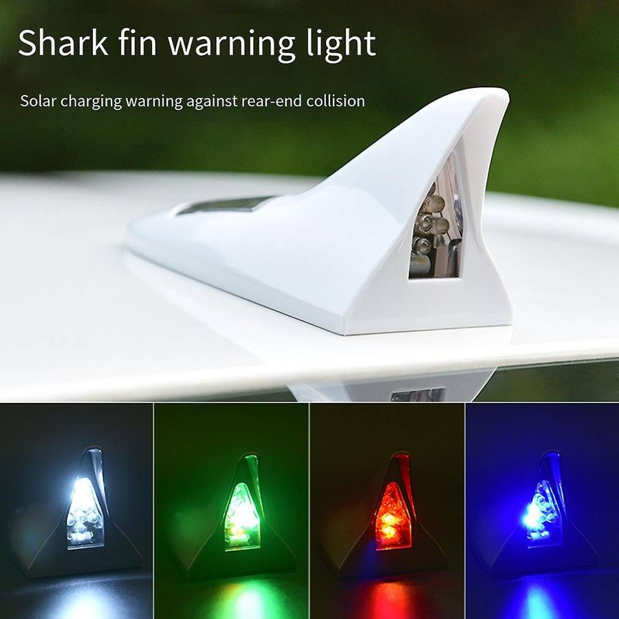 Universal Solar LED Light Car Fin Antenna Roof Tail Modified Light Belt Antenna Driving Safety Warni