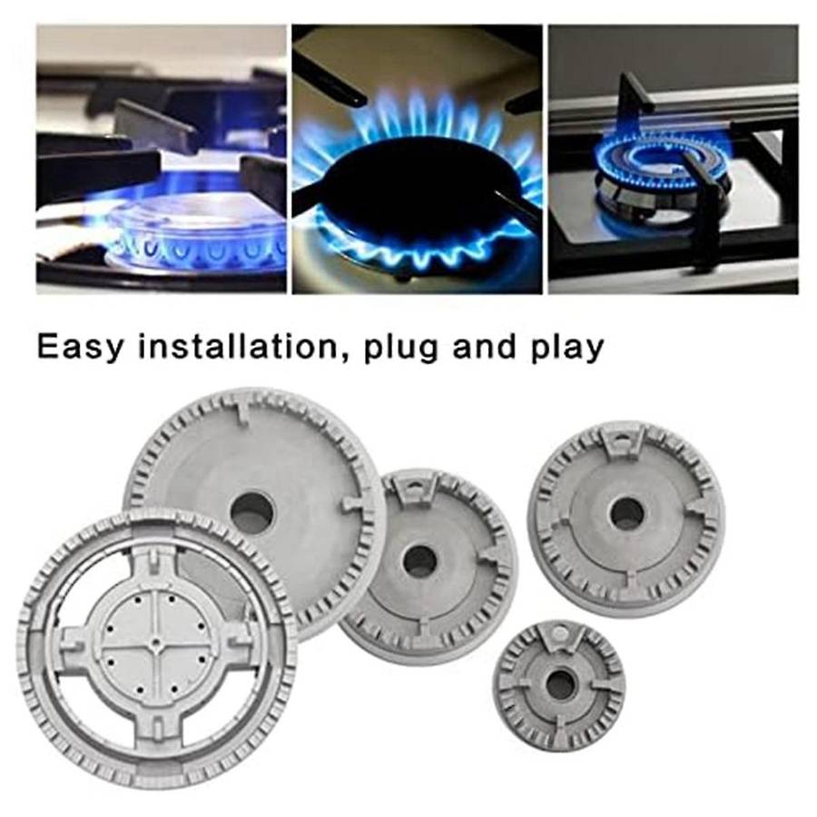 Upgrade Cooker Hat Set Oven Gas Hob Burner Crown Flame Cap Cover for Kitchen Fit for Stove Handles L