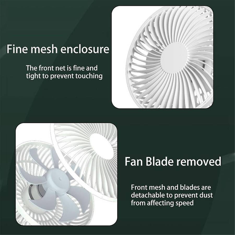 USB Stroller Fans 3600Mah Fan Clip Fan Portable with 4 Gears Quiet Clip on Mini Table Fan 720 Rotata