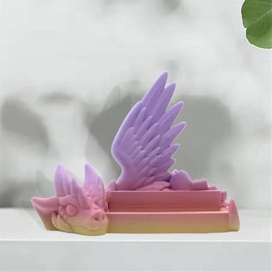 Vertical Business Card Holder for Desk 3D Dragon Printed Business Card Organizer Desk Organizer Bus