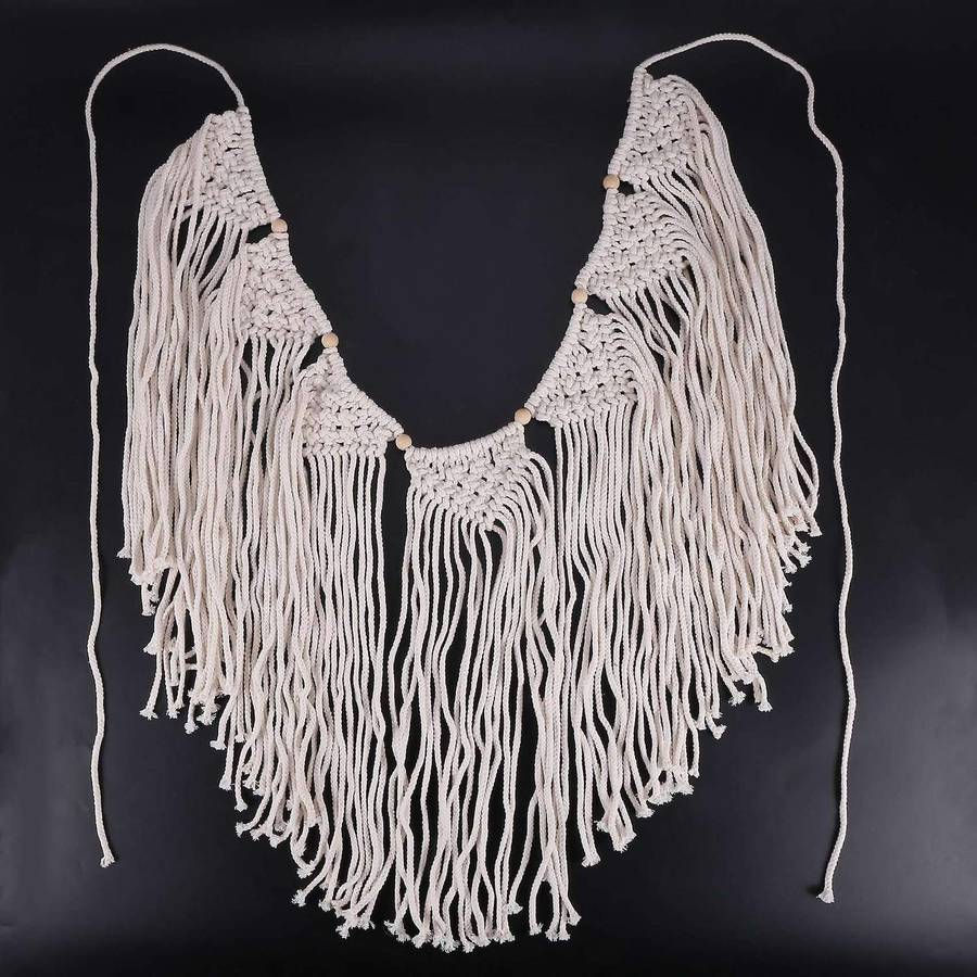Macrame Woven Wall Hanging Curtain Fringe Bohemian Wall Decor Party
