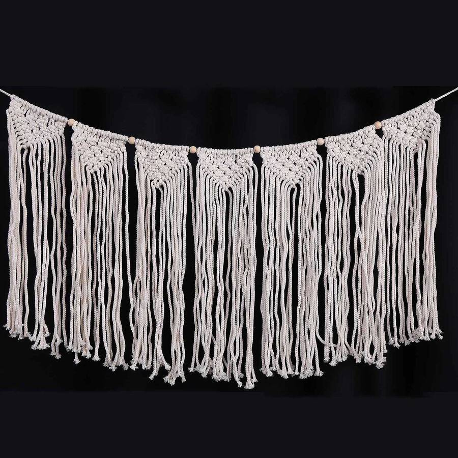 Macrame Woven Wall Hanging Curtain Fringe Bohemian Wall Decor Party