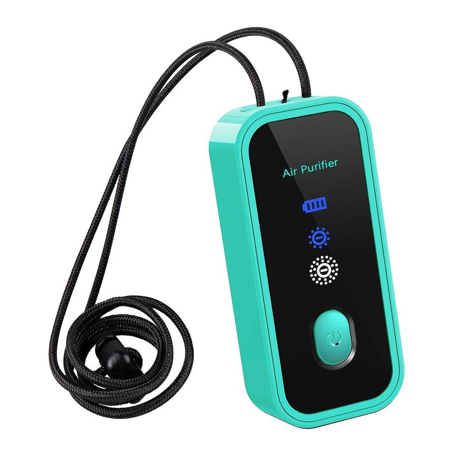 120 Million Negative Ion Personal Wearable 800mah Air Purifier Green