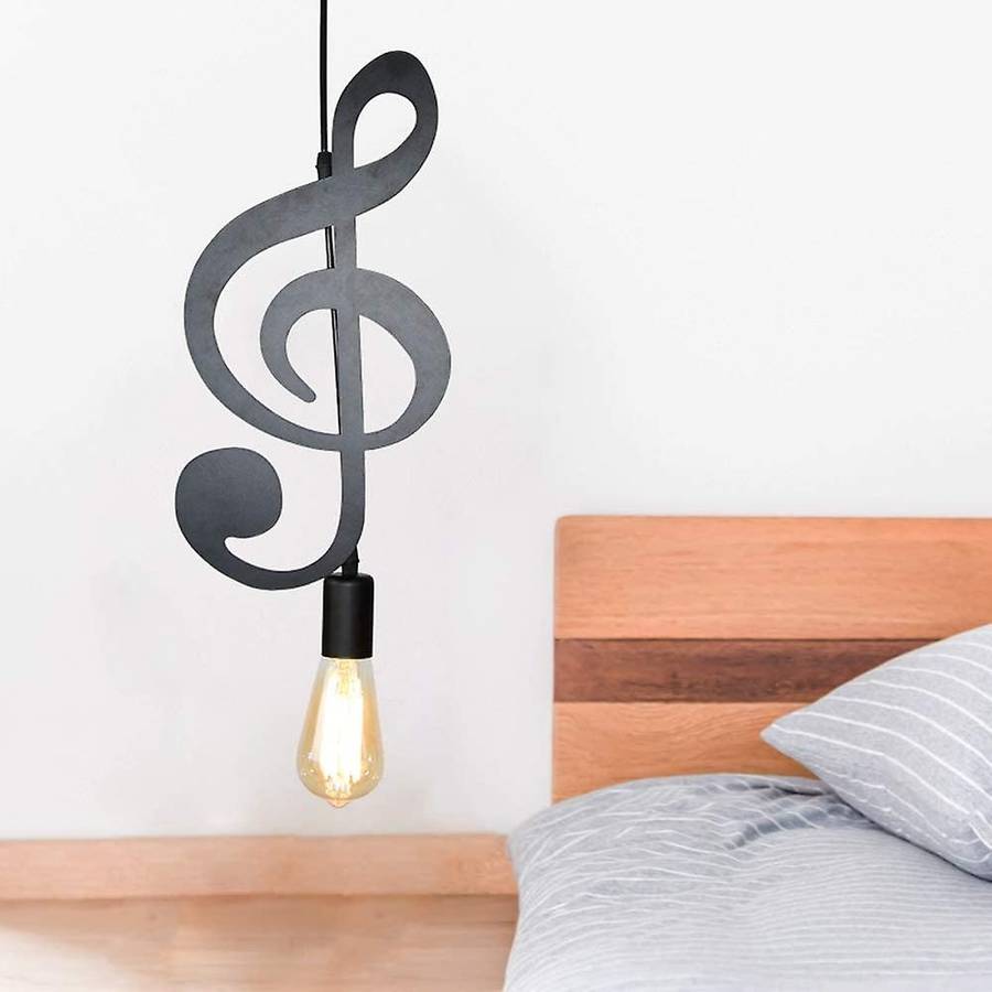 Pendant Light,iron Ceiling Music Note Hanging Light Shade Chandelier