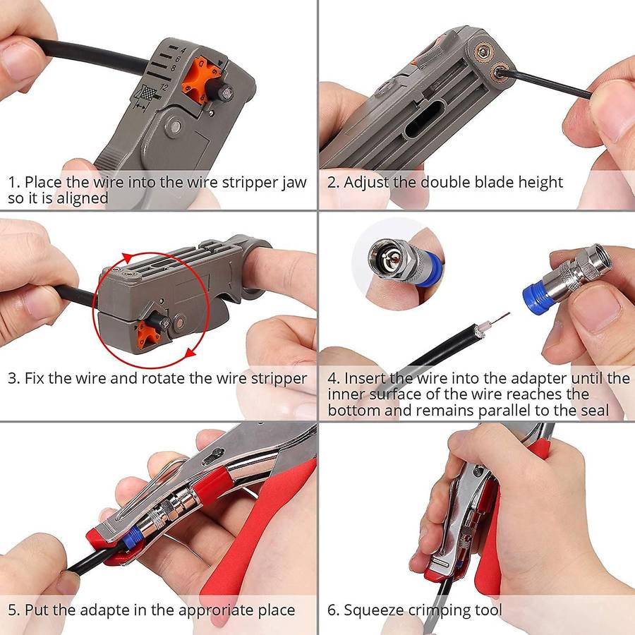 F-type Coaxial Crimping Tool,cable Cutter,for Rg6/rg58/rg59/rg62 B