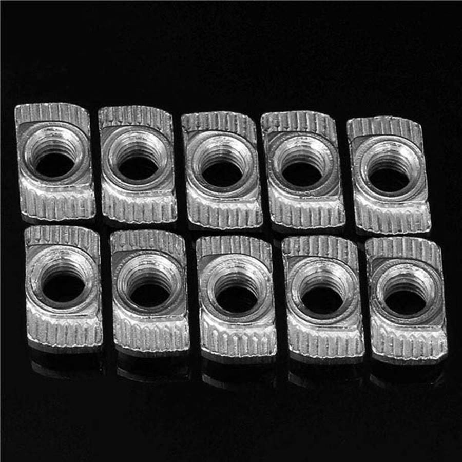 500 Pcs M5 Nut Carbon Steel Aluminum Connector T Fastener Sliding Nut