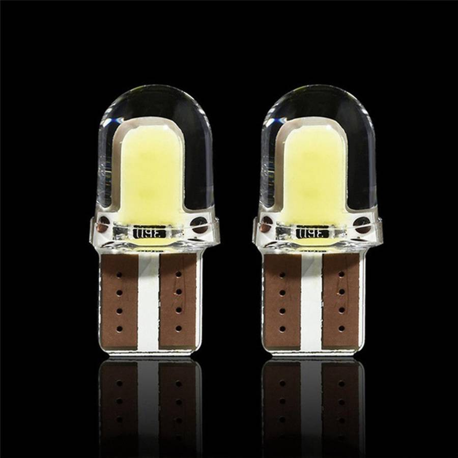 10pc Led T10 W5w Cob Smd Canbus Bright White License Light Bulb