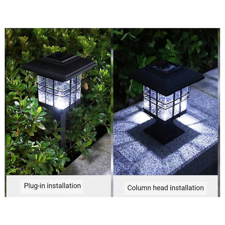 Post Column Lamp Waterproof Landscape Garden Solar Light,white Light