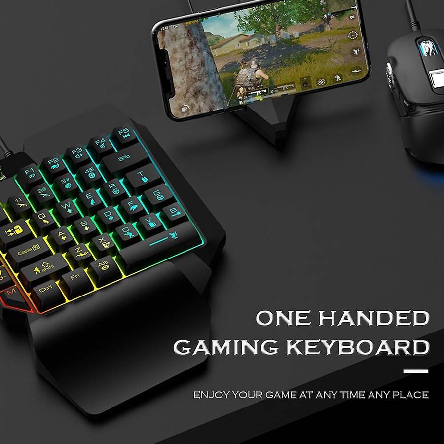 Ziyou Lang T1 Wired One Handed Gaming Keyboard Mouse Combo for Pubg
