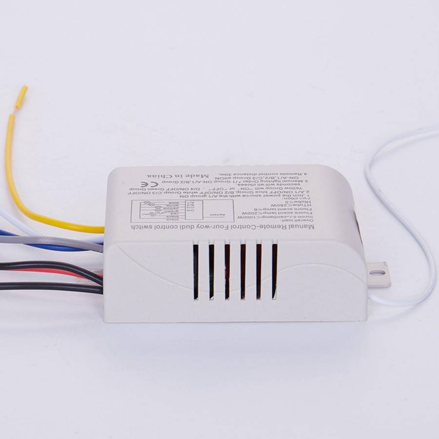 4x 4 Way Light Digital Wireless Remote Control Switch On/off 220v