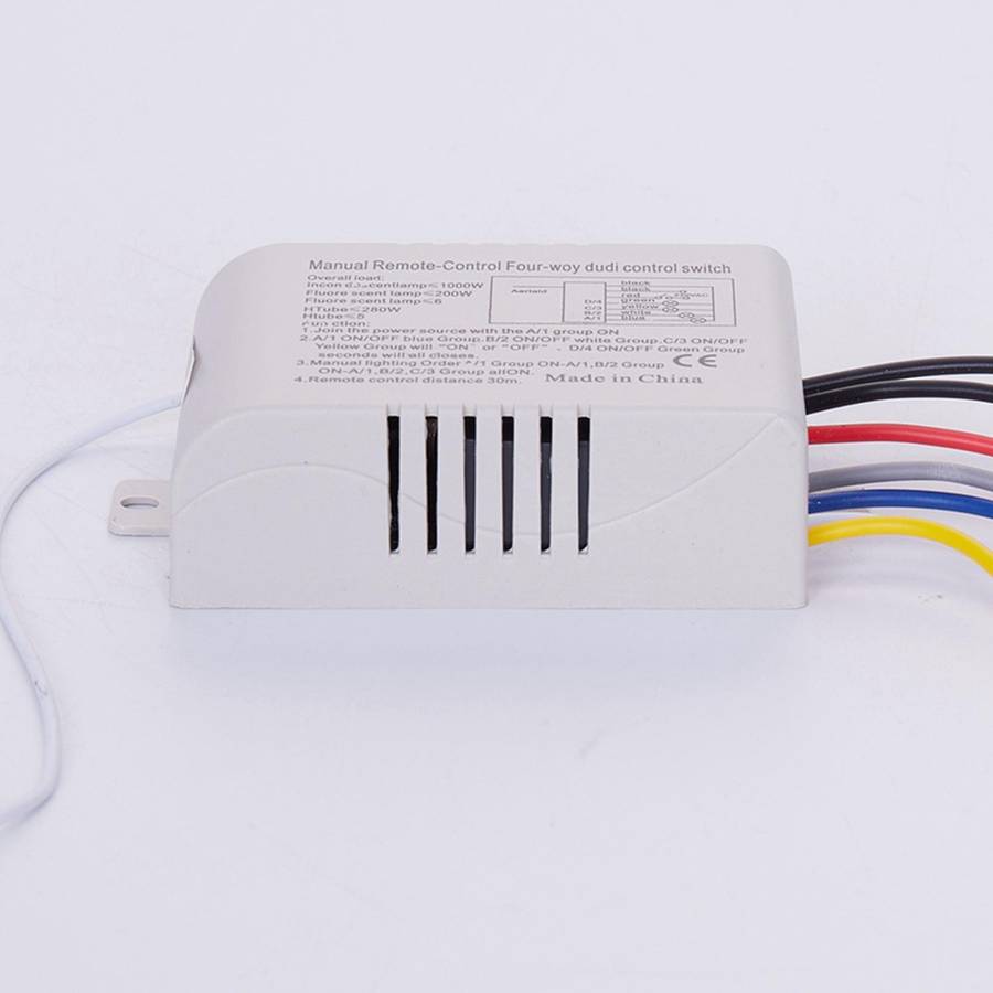 4x 4 Way Light Digital Wireless Remote Control Switch On/off 220v
