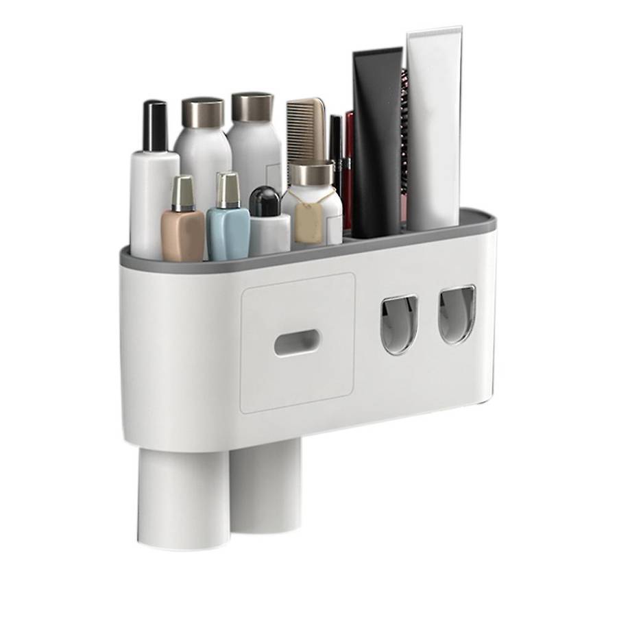 Magnetic Adsorption Inverted Toothbrush Holder Double(2 Cups)