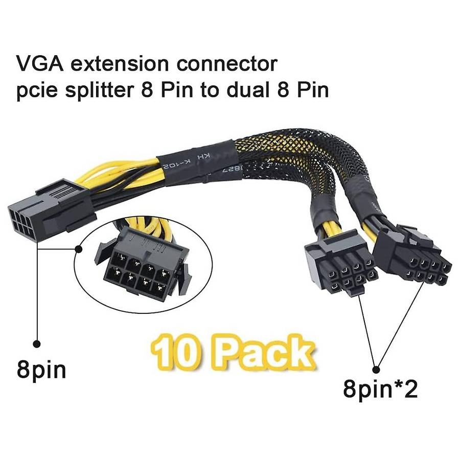 10pcs 8pin Mining Cable, Gpu Power Cable for Bitcoin Mining, Vga