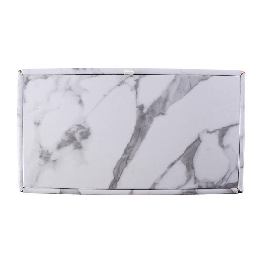 Golden Rim Tissue Marble Pu Leather Napkin Towel Holder Tissue Box