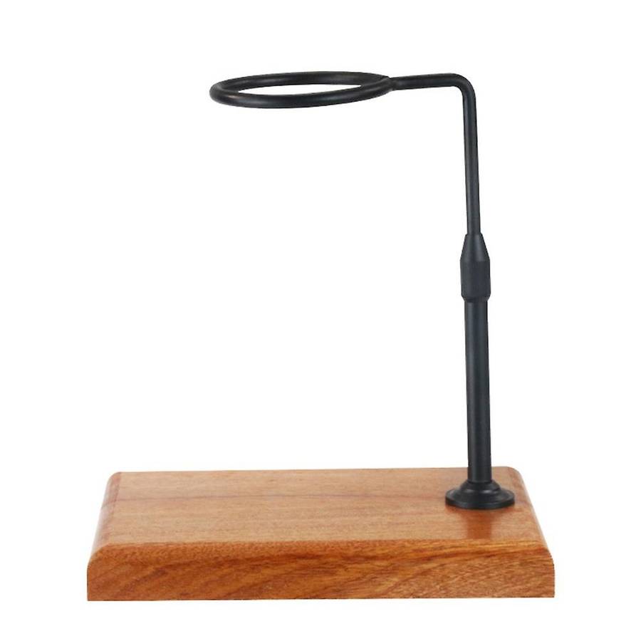 Coffee Filter Holder Wooden Base Adjustable Hand-made Filter (black)