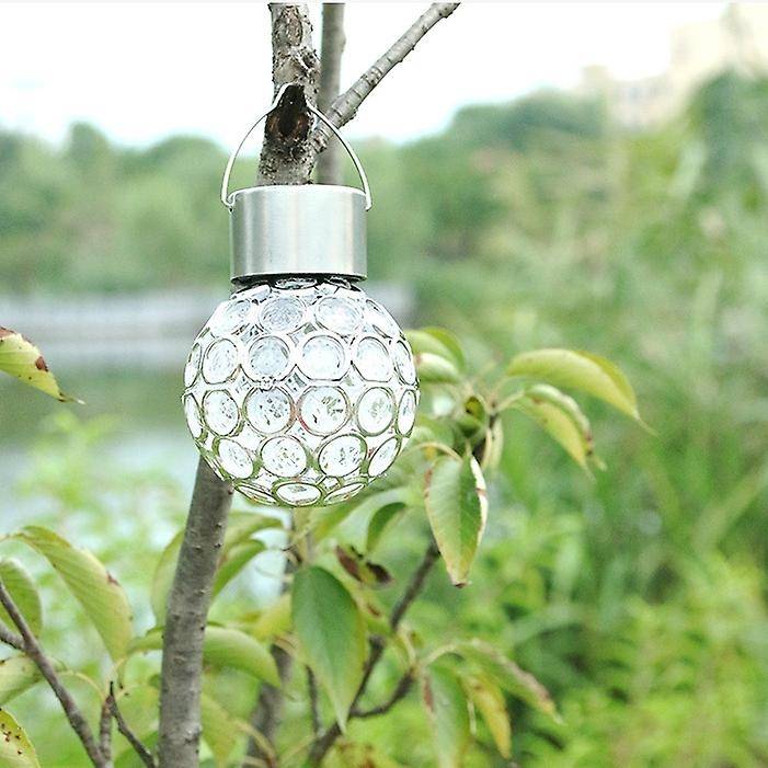 Solar Led Hanging Light Lantern Waterproof Hollow Out Ball Lamp