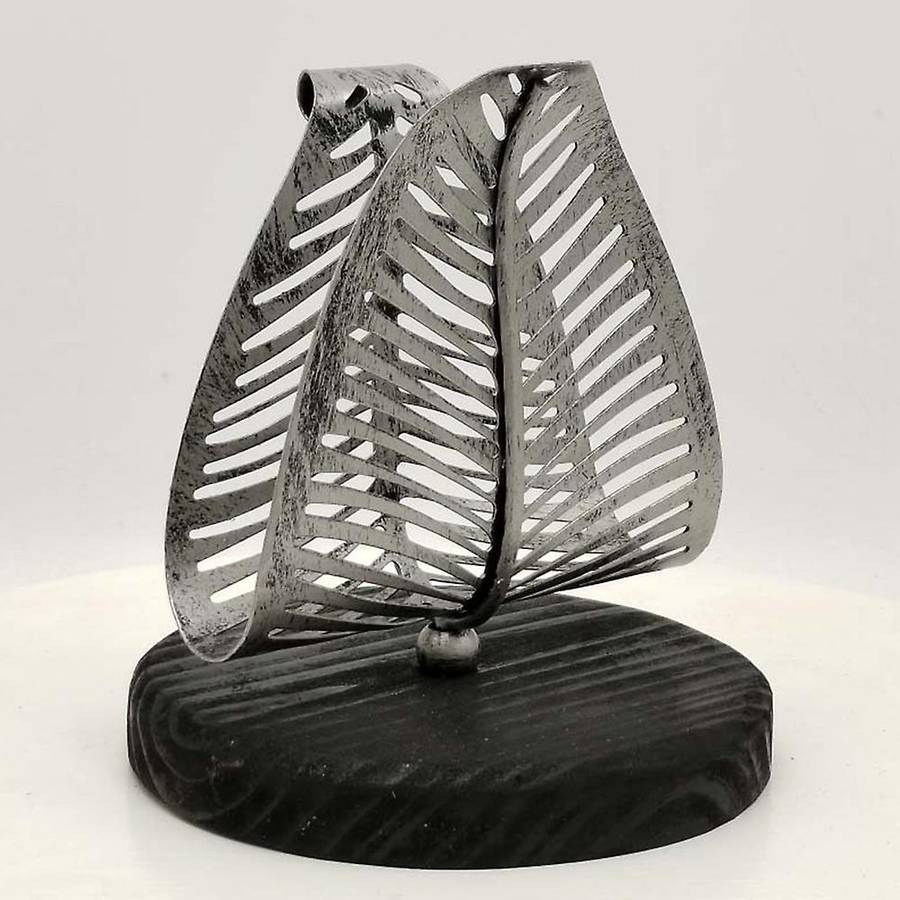 Retro Leaf Tissue Holder Napkin Holder Metal Home Decoration(green)