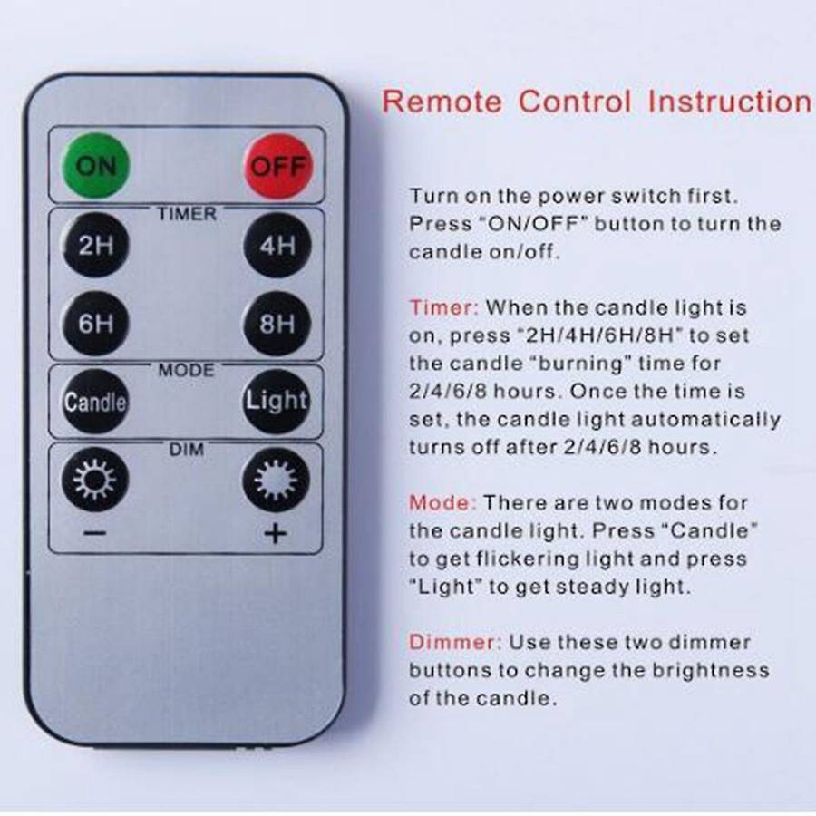 10-button Remote Control Tearing Swinging Led Electronic Candle Light
