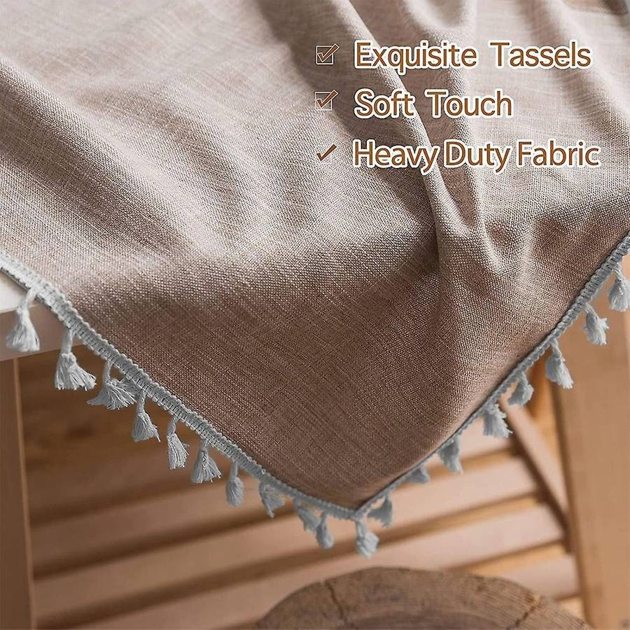 Rustic Lattice Tablecloth Cotton Linen Waterproof for Kitchen Dining