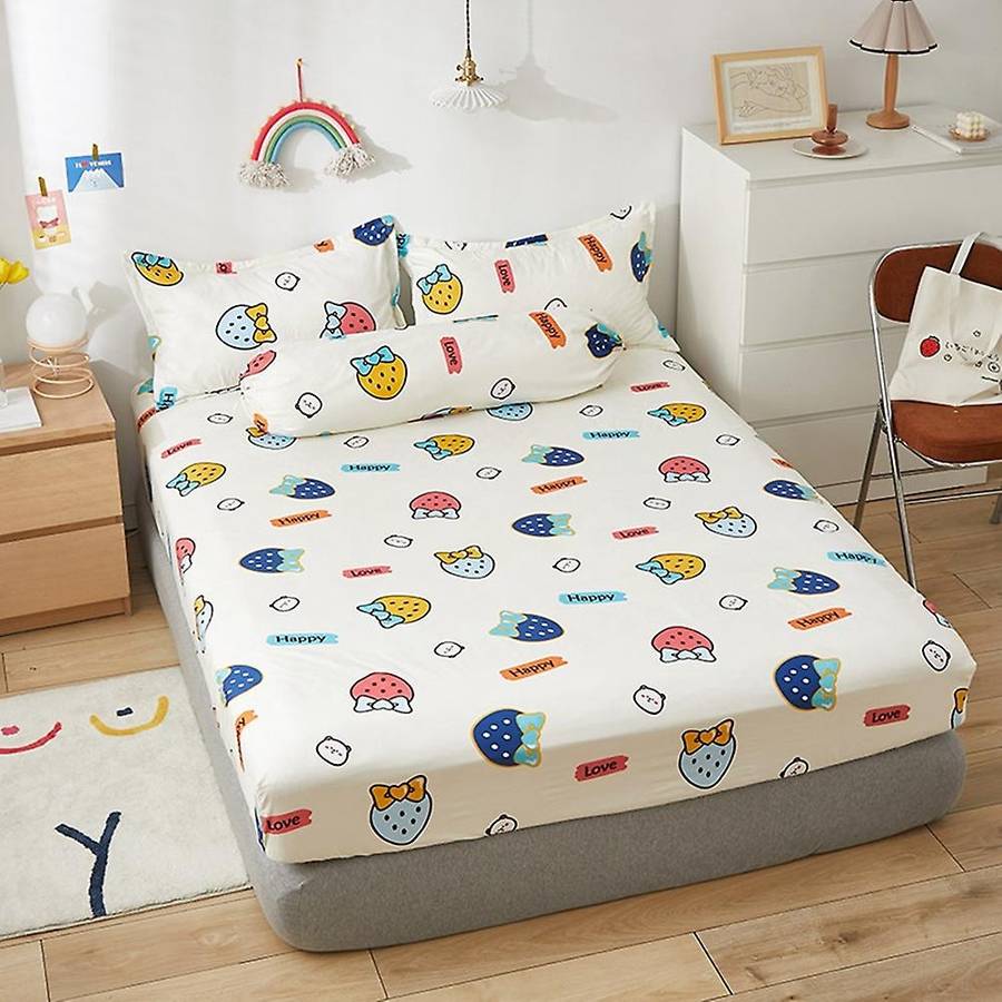 One-piece Bedspread Non-slip Fixed Mattress Cover Cover Rainbow