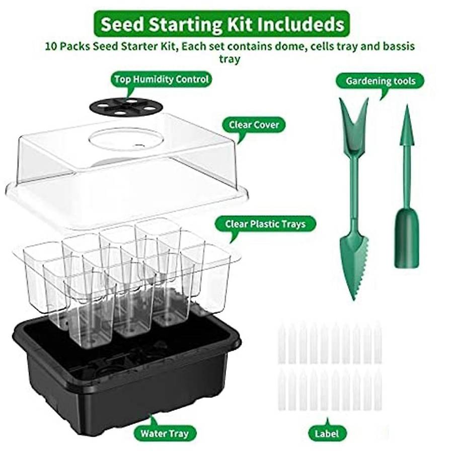 Seed Starter Kit for Greenhouse Propagation Station Seed Planting -a