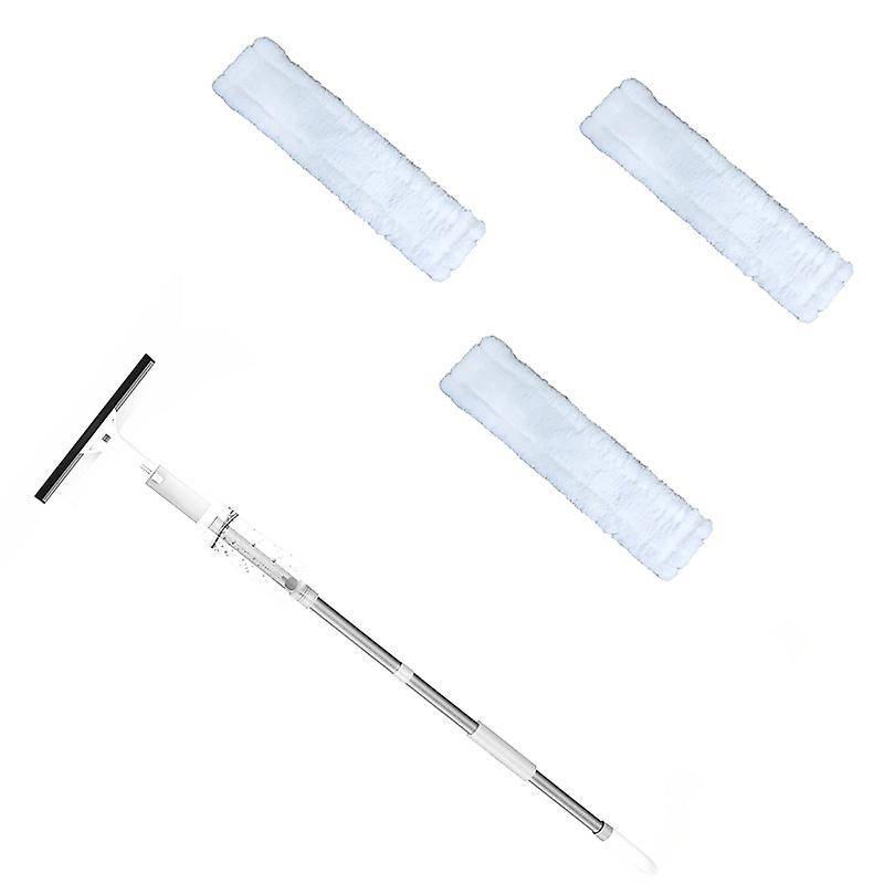 Long Handle Glass Cleaning Brush with Water Spray Double-sided Wiper