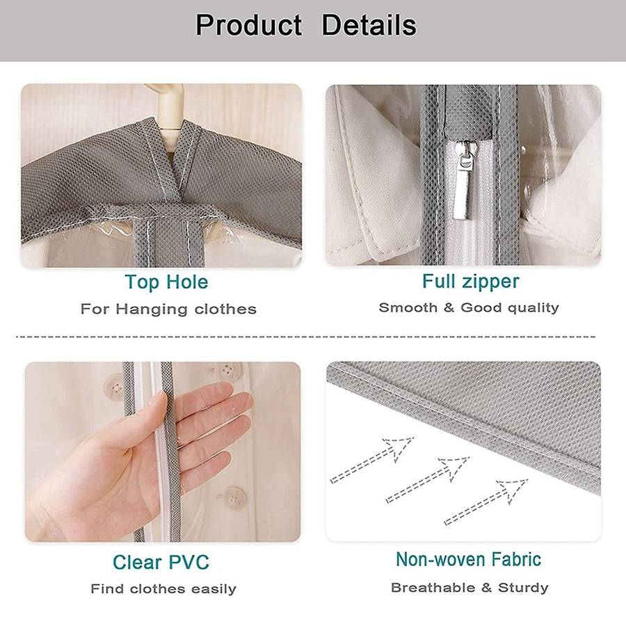 Garment Bags for Storage Hanging Clothes 6 Pack, 40inch Storage Bags