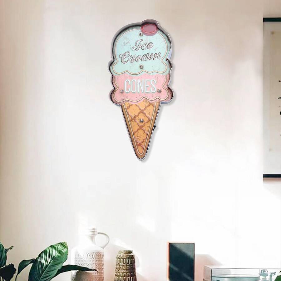 Ice Cream Signs Cafe Shop Decorative for Wall Retro Coffee Plaque