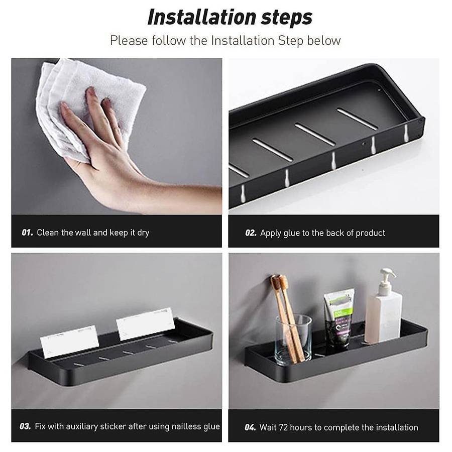 Bathroom Shelves,with 5 Removable Towel Hooks for Bathroom Kitchen