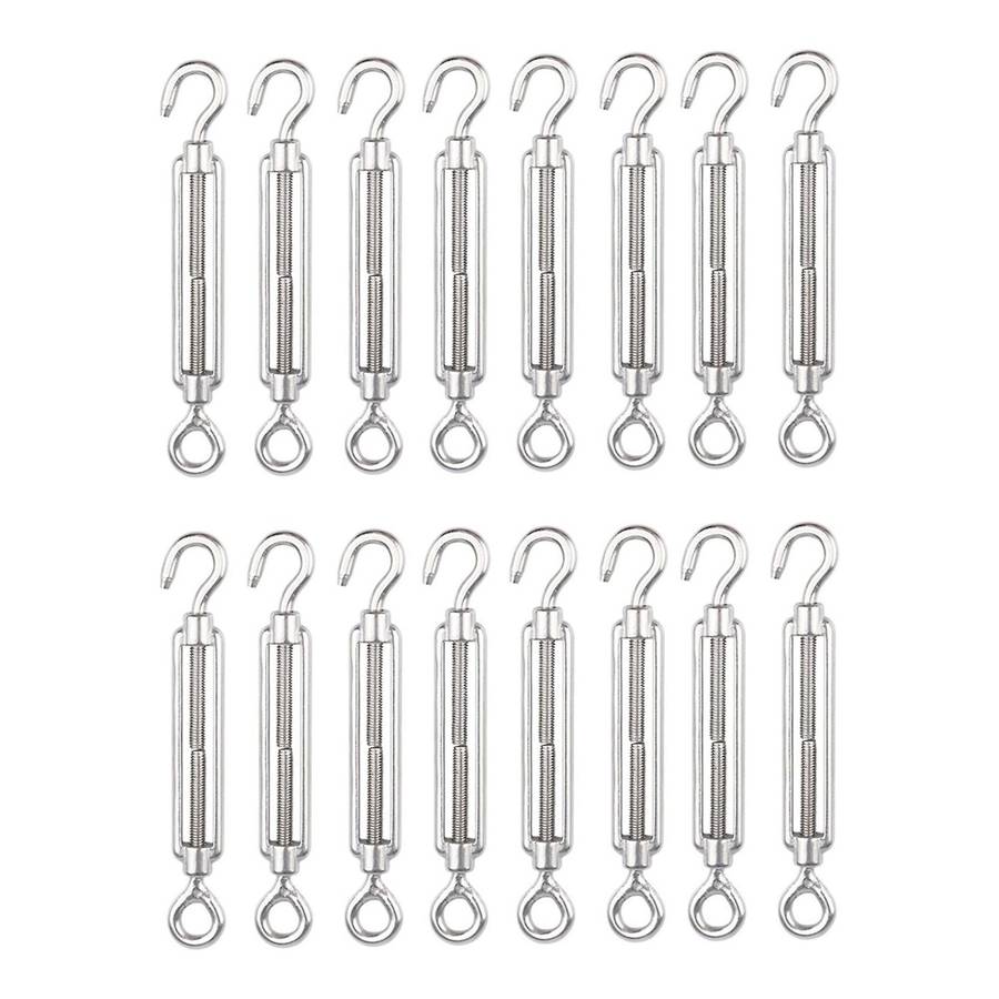 M4 Stainless Steel 304 Hook & Eye Turnbuckle Wire Rope Pack Of 16