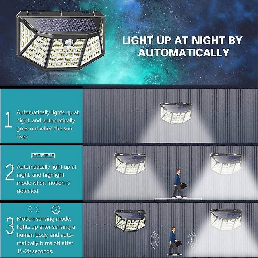 Outdoor Solar Security Lights, Solar Powered Lights 270 Wide Angle