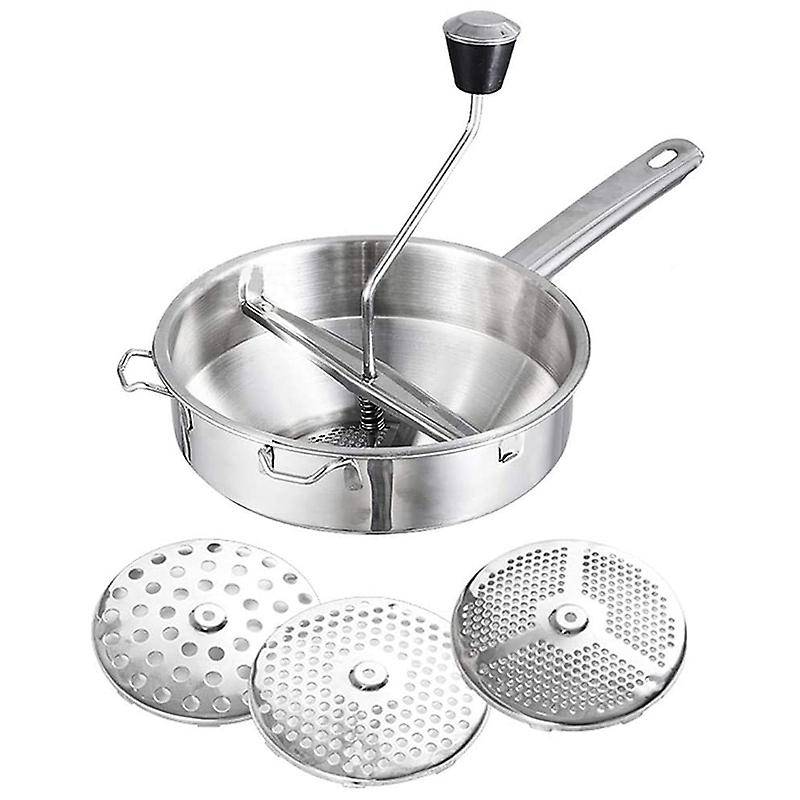 Rotary Food Mill Potato Ricer with 3 Interchangeable Disks,baby Foods
