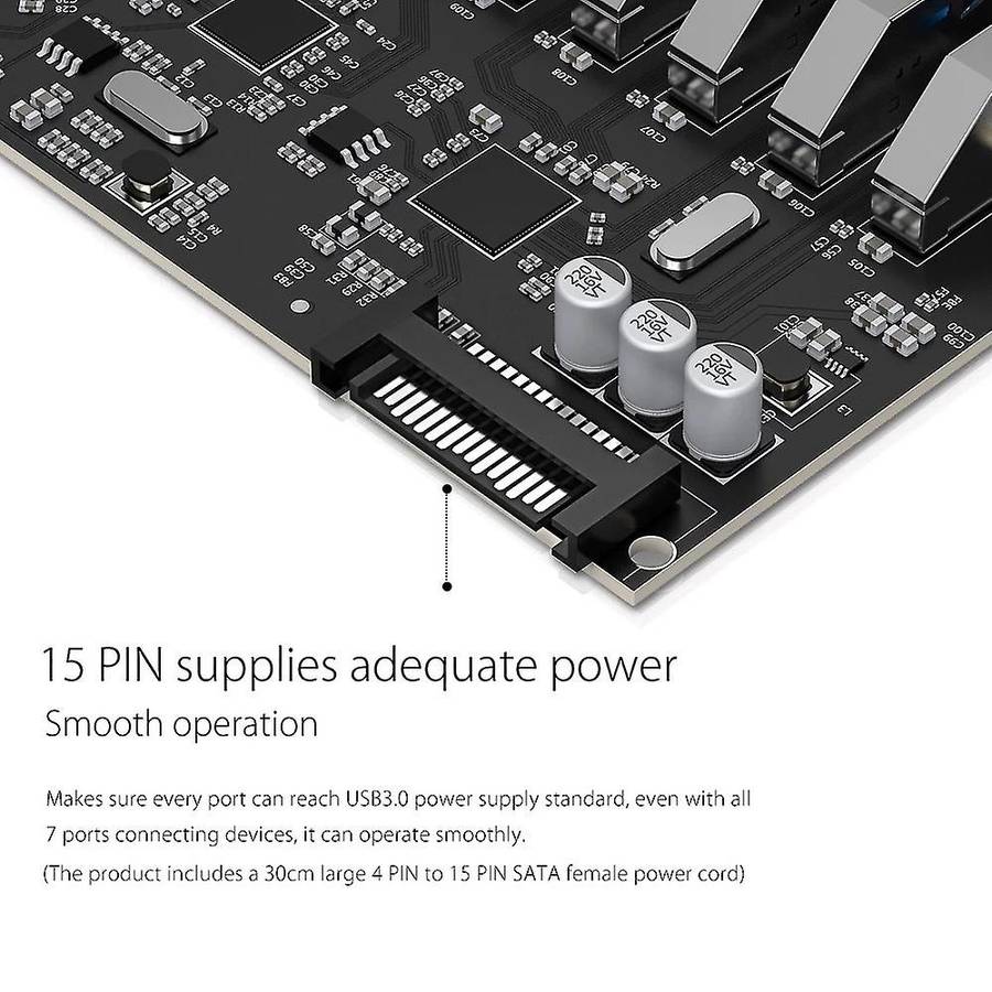 Orico Pvu3-7u-v1 7 Port Usb3.0 Pci-e Expansion Card