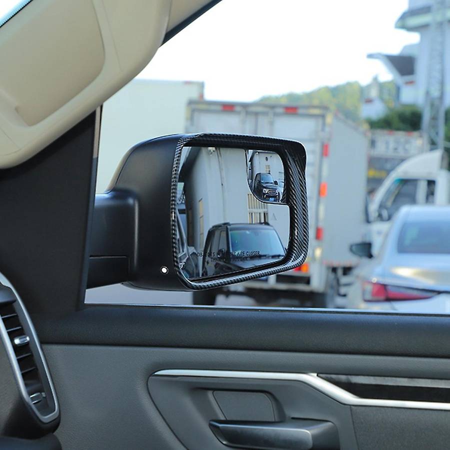 Car Rearview Mirror Rain Eyebrow for Dodge Ram 2018-2022,carbon Fiber