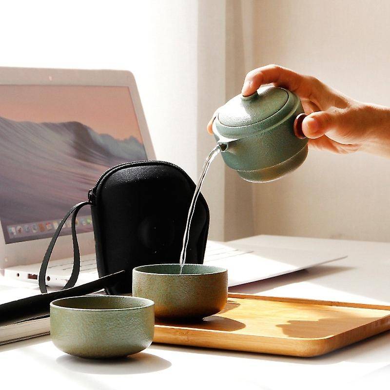 Japanese-style Ceramic Teapot Lid Bowl Teacup Handmade Tea Set-black