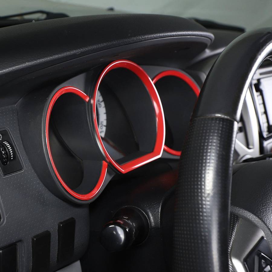 For Toyota Tacoma Car Dashboard Tachometer Ring Stainless Steel Red