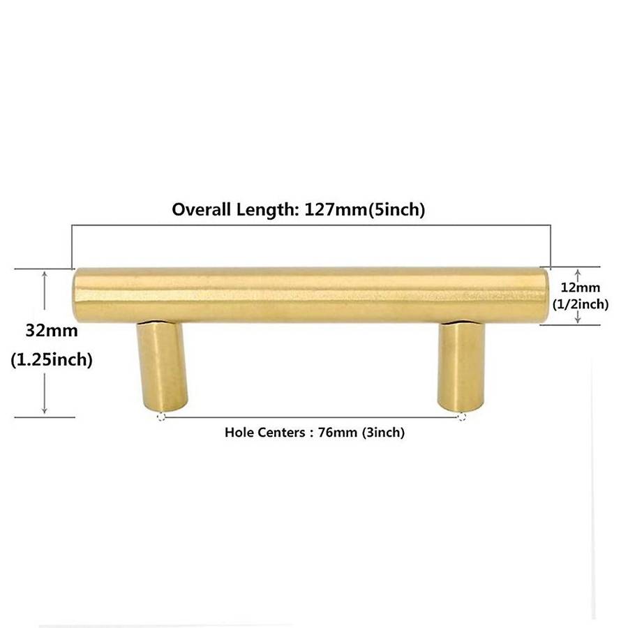 3in Hole Centers Brushed Cabinet Drawer T Bar Cupboard Door Handle