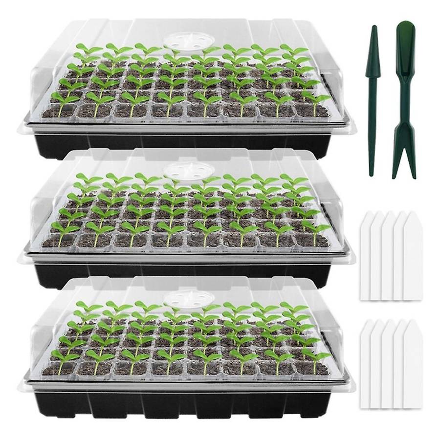 Greenhouse Seed Starter Seedling Trays Flower Plant Germination Black