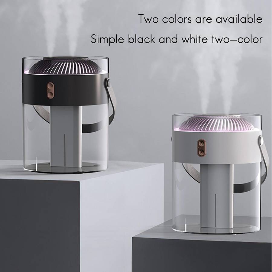 2.6l Air Humidifier Double Nozzle with Rgb Light Home Diffuser White