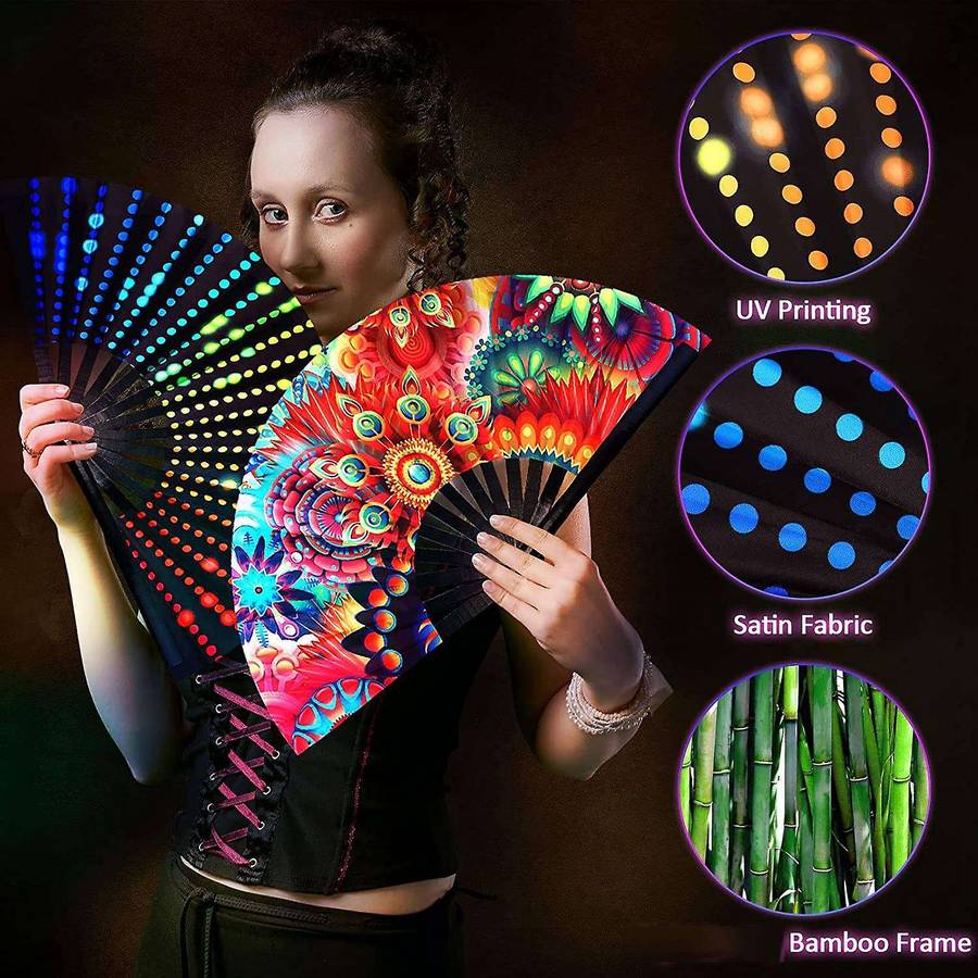 4 Pieces Hand Fan Folding Fans Craft Hand Fans